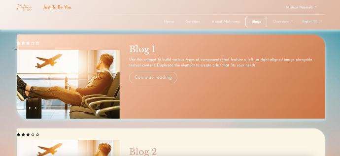 Ein Screenshot der Blogseite von Muhtawa